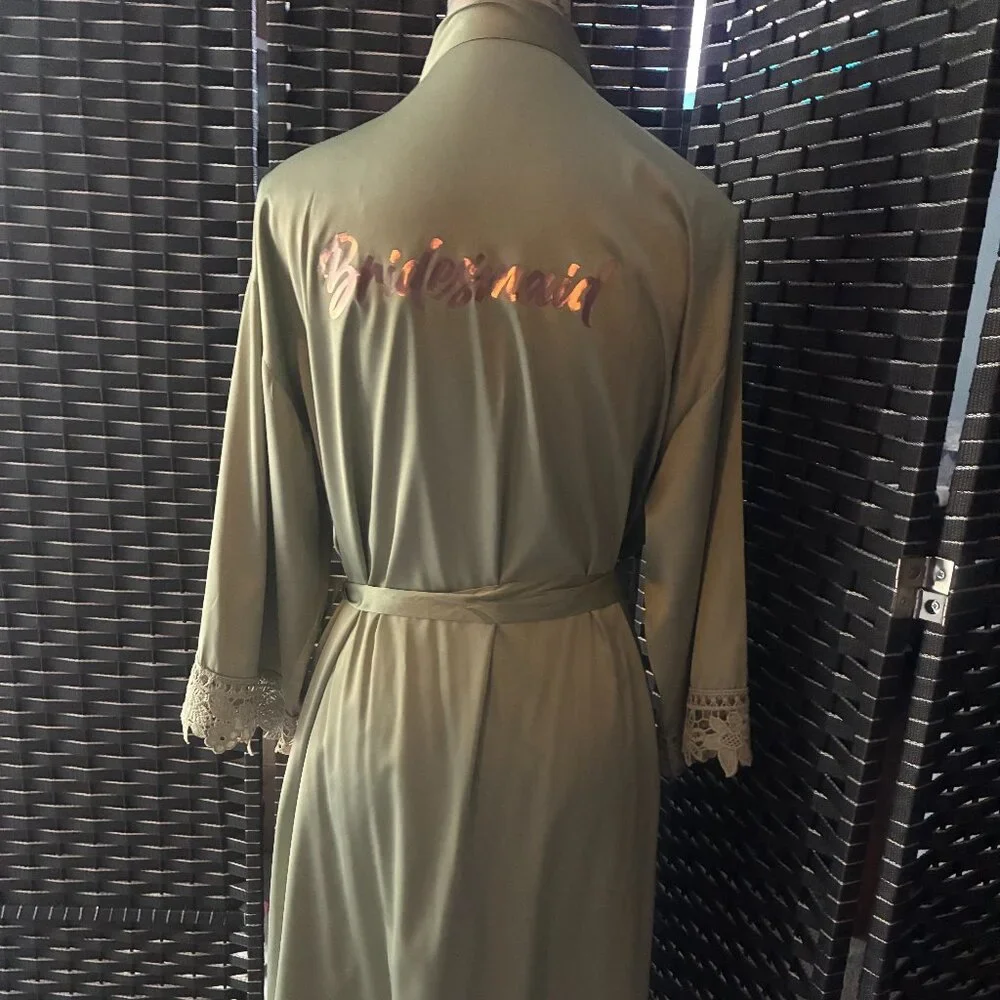 BRIDAL PARTY ROBES SILK & LACE - Picture 3 of 6